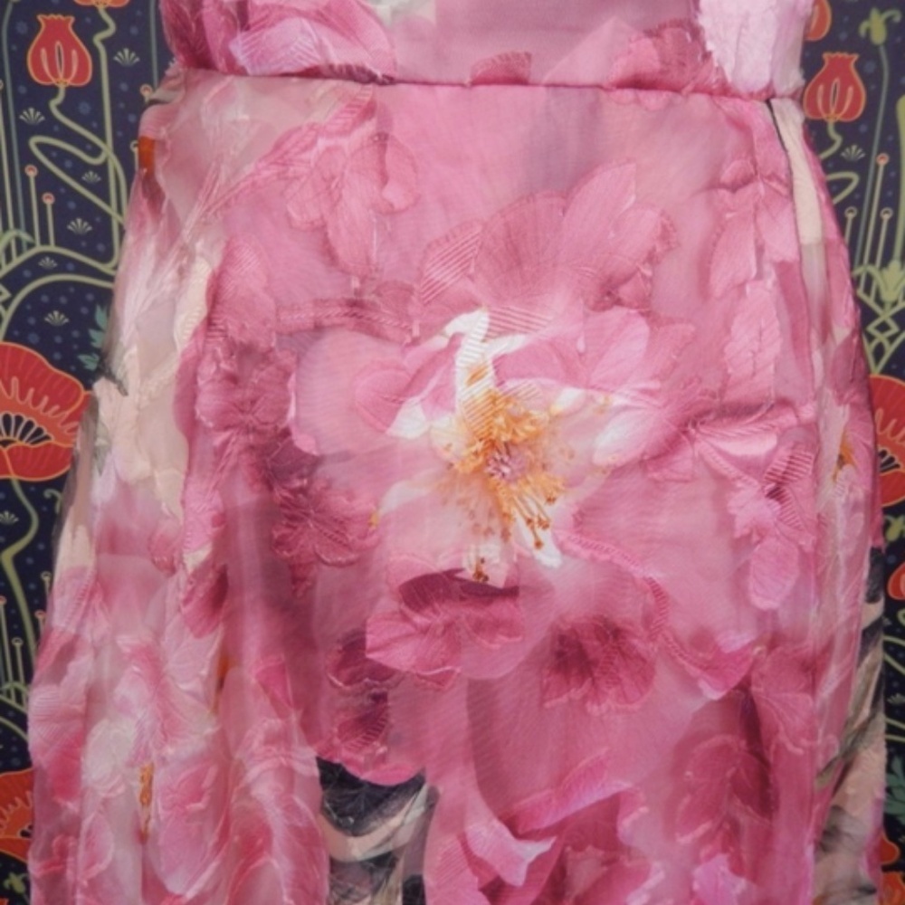 Xscape Pink Floral Off The Shoulder Formal Ball Gown Dress Nwt - Picture 5 of 7